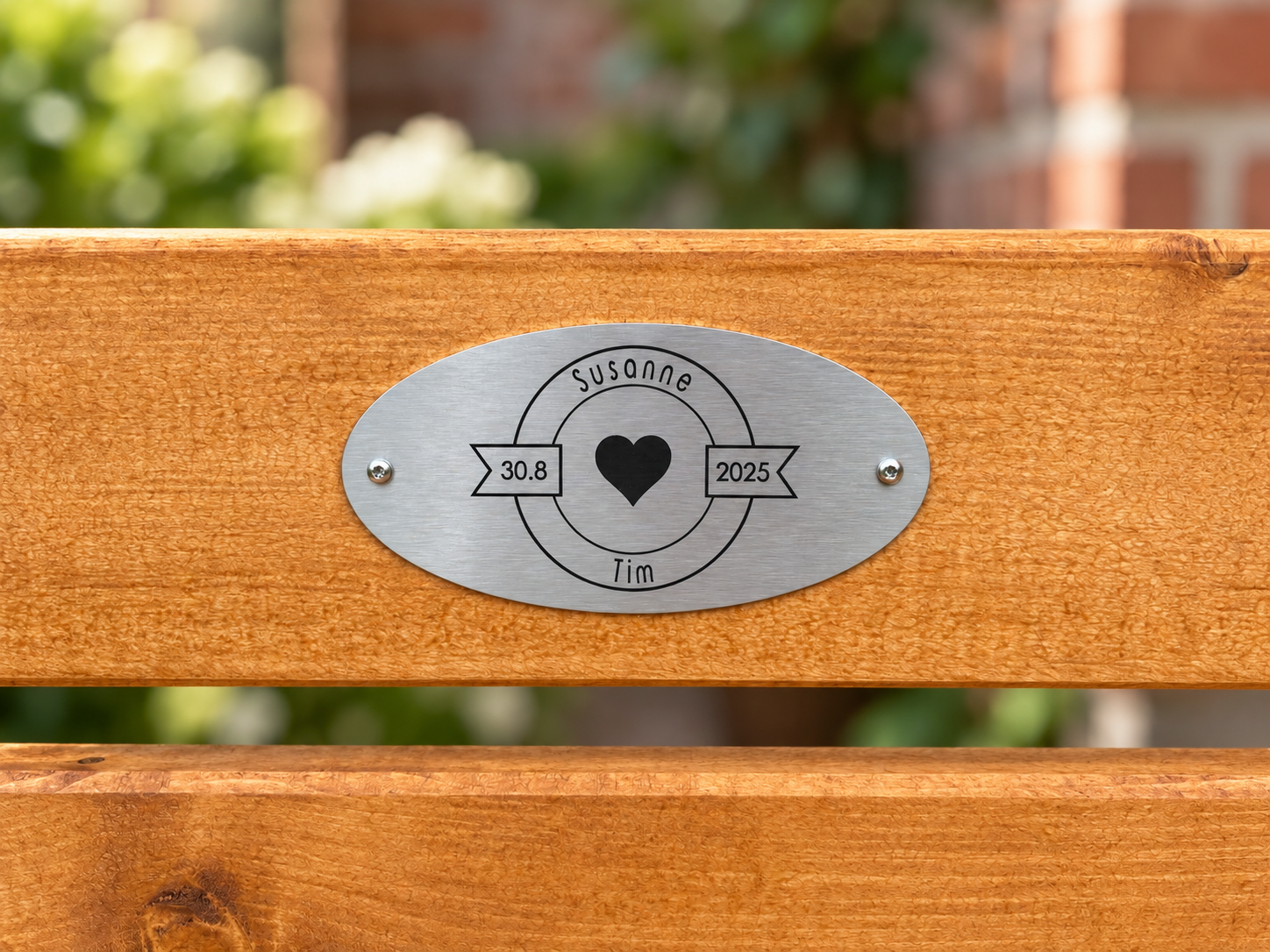 Edelstahlplakette mit individueller Lasergravur