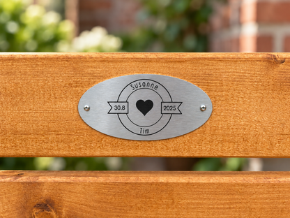 Edelstahlplakette mit individueller Lasergravur