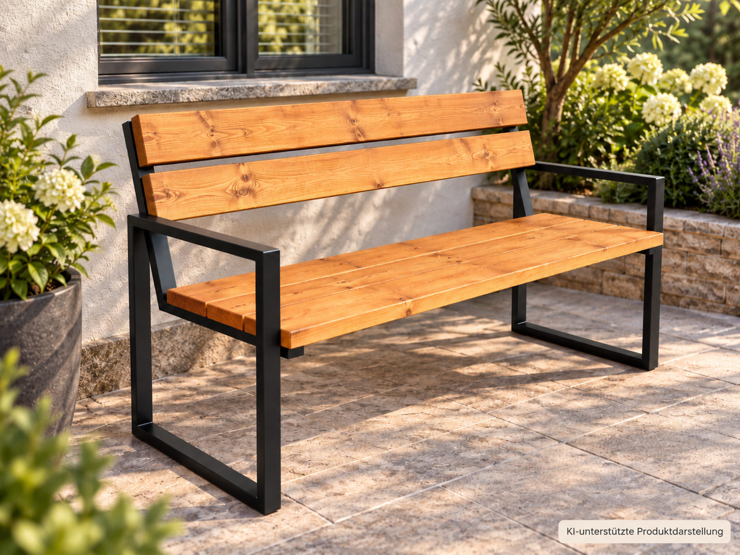 Personalisierte Gartenbank