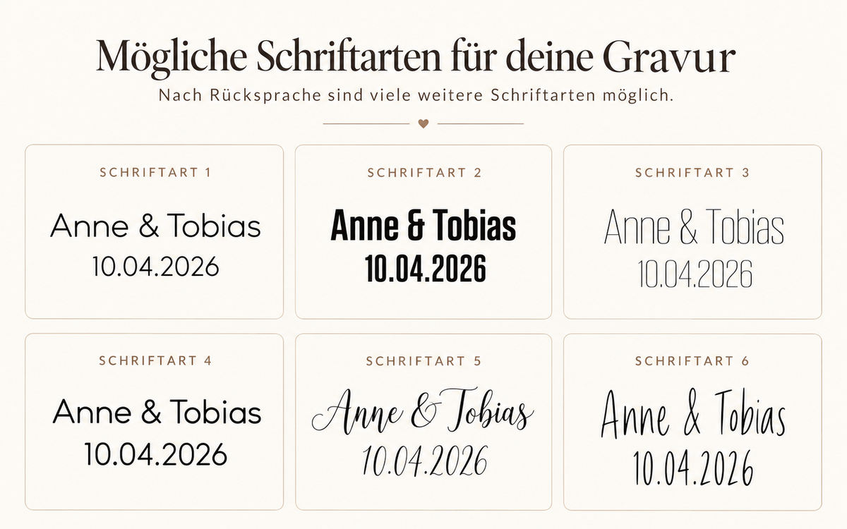 Bank mit Gravur