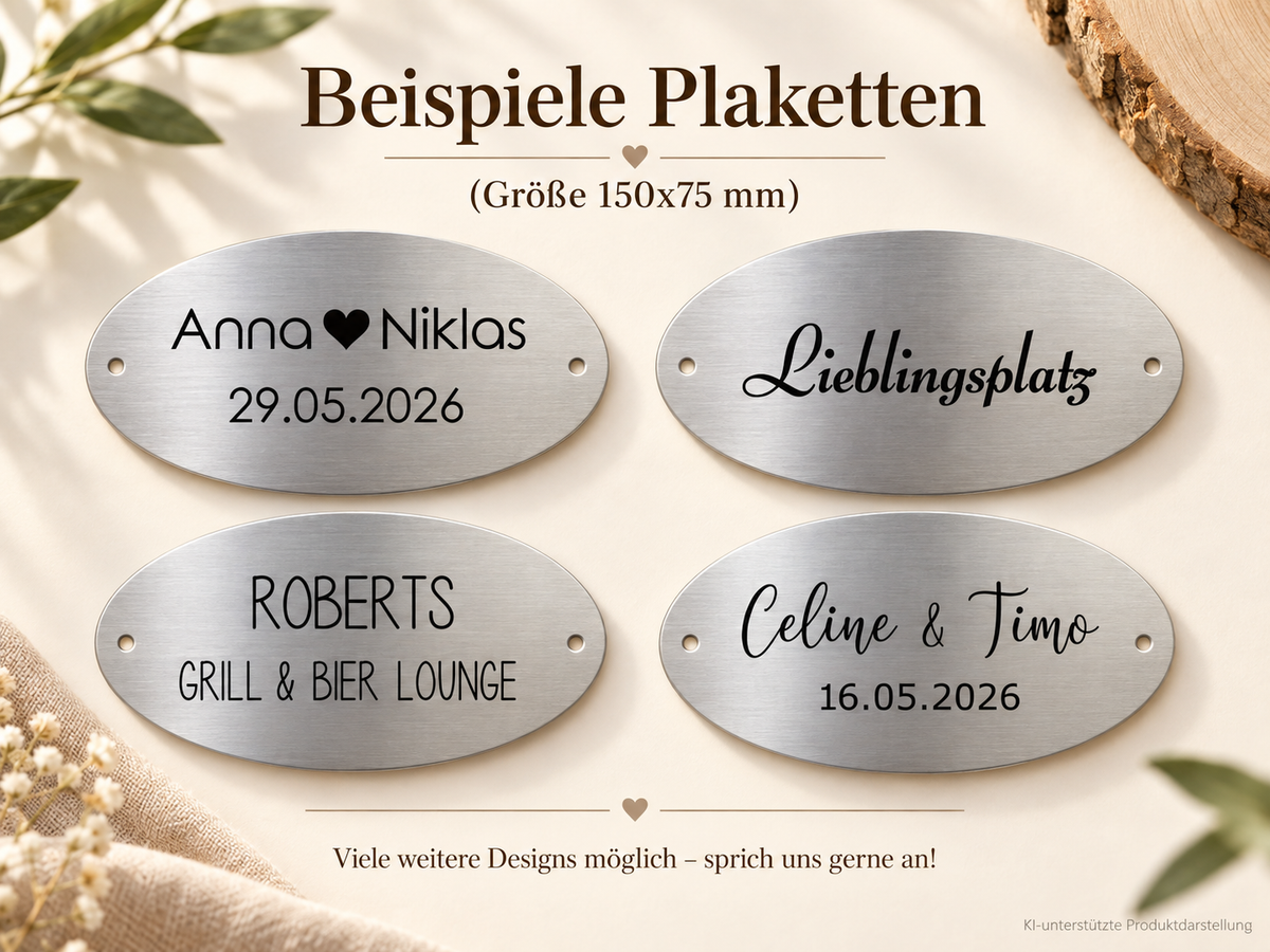 hochwertige Edelstahlplaketten
